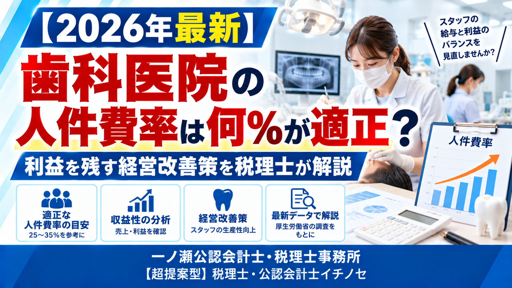 【2026年最新】歯科医院の人件費率は何％が適正？利益を残す経営改善策